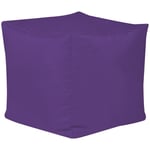 Pouf Cube, Repose-Pieds - Grand, 38cm x 38cm, Textile Tissé, Résistant à l'eau, Poufs d'intérieur et d'extérieur, Violet, oeko-tex - Violet - Veeva