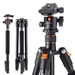 K&F Concept Compact Camera Tripod, 64" Tripod for Landscape Photography, with Detachable Monopod 360 Panorama Ball Head Carrying Bag Loading Up to 10KG/22lbs for SLR DSLR Digital Camera B234A1+BH-28L