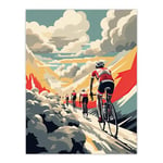 Artery8 Modern Cycle Road Race Artwork Paris Roubaix Hell Of The North Haute Route Cycling Tour De France Painting Unframed Wall Art Print Poster Home Decor Premium