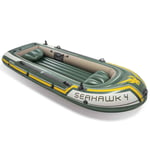 Intex 68351 Seahawk 4 Seats Person Boat Set Four Man Inflatable Oars & Pump