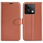 Xiaomi Redmi Note 13 5G Fodral Litchi Brun