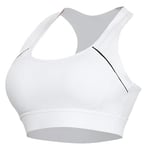 Irdcomps Brassiere Sport Femme Soutien Gorge Sport sans Armature Soutiens-Gorge de Sport Brassière Lingerie Sport sans Couture Seamless Sous-Vêtements de Sport Push Up pour Fitness Yoga Course Blanc L