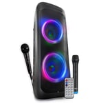 Enceinte DJ 1000W Lumineuse Lecteur CD, Amplifiée sur batterie, Bluetooth USB, SONO, RADIO, PartyBox, Soirée, Fête, Anniversaire