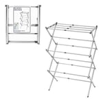 BLACK+DECKER BXAR61189E Extendable Compact Clothes Airer, Cool Grey, 7.5M Drying Space