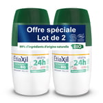 ETIAXIL - Déodorant Végétal Certifié BIO Parfum Lotus 24H Aisselles Adapté aux peaux sensibles Roll-on 50 ml Lot de 2 Rouleau 100