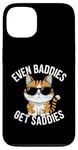 Coque pour iPhone 13 Even Baddies Get Saddies Cat Confident Girl Trendy Citation