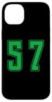 Coque pour iPhone 14 Plus Vert Numéro 57 Équipe Junior Sports Uniforme Numéroté