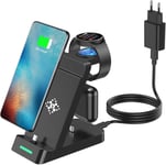 Chargeur 3 En 1 Station De Charge Pour Samsung, Chargeur Induction Rapide Pour Samsung Galaxy Watch 6 Classic/5 Pro/5/4/3/Active 2/Buds, Chargeur Sans Fil Pour Samsung S23 S22 S21,Iphone 15 [L3218]