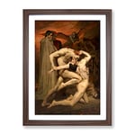 Dante And Virgil By William Adolphe Bouguereau Classic Painting Framed Wall Art Print, Ready to Hang Picture for Living Room Bedroom Home Office Décor, Walnut A3 (34 x 46 cm)