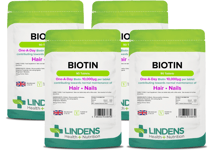 Biotin 10mg (10,000mcg), 360 Tablets (4x90) Vitamins for Hair Skin Nails-LINDENS