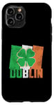 iPhone 11 Pro Shamrock Clover On Vintage Irish Flag Dublin Ireland Pride Case