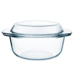 Glass Casserole Dish with Lid, 2.5L Glass Casserole Dish, Large Oven Proof Dishes, 20CM Glass Oven Dish with Lid