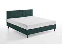 Atlantic Home Collection Lit Coffre Nikola avec Matelas TFK H3 Vert 160 x 200 cm