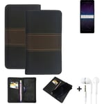 Wallet Case + headphones for Sony Xperia 1 IV Protective Cover Brown