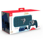 Pack Manette filaire Pdp Rematch Glow Noir bleu pour Nintendo Switch Nintendo Switch Lite et Nintendo Switch Modèle OLED + Etui de voyage GID Sheikah Shoot