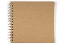 Rayher Spiral Bound Scrapbook with Plain White Paper Pages, Hardcover Memory Book, A5 Album with 60 Pages, 8160100