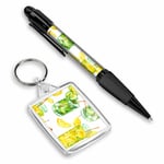 Pen & Keyring (Rectangle) - Lemon & Lime Drink Lemonade  #24550