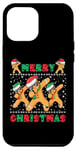 Coque pour iPhone 12 Pro Max Joyeux Noël Dabbing Gingerbread Men with Xmas Hats