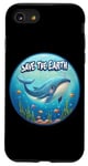 Coque pour iPhone SE (2020) / 7 / 8 Cute Save our Planet, Jour de la Terre, Journée de la Terre Cool Whale