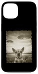 Coque pour iPhone 13 Chihuahua Chien Selfie Vieux Téléphone Photo Drôle Observation OVNI