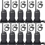 Rt617 Talkie Walkie,Pmr446 Rechargeable Talkie Walkie Longue Distance,Vox,Squelch Son Clair,Professionnel Talkie Walkie Avec Oreillette Pour Ecole,Securite,Logistique(10Pcs,Noir)