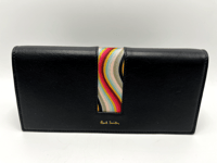 PAUL SMITH SWIRL Tri-Fold Black Leather women's Purse