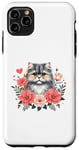 Coque pour iPhone 11 Pro Max Roses Flowers British Longhair Cat Highland Straight