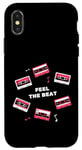 Coque pour iPhone X/XS Feel the Beat Music Lover Cassette Vintage Cadeau Homme Femme