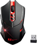 2017 Et Tech X-08 2.4Ghz 8D 2000Dpi Rouge Sans Fil 7 Boutons Usb Optique Souris De Jeu Souris Pour Mac Ordinateur Portable Pc Bureau Ordinateur Portable(Rouge)