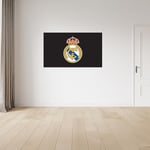 Licensed Décor Autocollant mural en vinyle Real Madrid - Petit format (65 cm (l) x 40 cm (H) - Noir