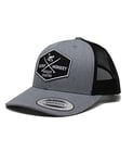 SURF MONKEY Casquette type Trucker 6p - Visière incurvée - Casquette réglable Snapback - Profil bas, Bleu / noir, taille unique