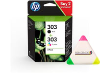 Lot 2 cartouches HP303 HP 303 Noir et Couleur pour imprimante HP Envy Pro 7830