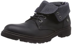 Tommy Jeans Homme Luca 5a Bottes à Tige Courte, Noir 990, 43 EU