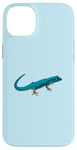 Coque pour iPhone 14 Plus Dessin - Gecko bleu électrique