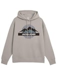 JACK & JONES Men's Jjpeak Sweat Hooded Sweatshirt, Moonbeam, XS