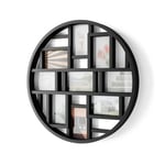 Avilia Cadre photo mural pour 9 photos – Cadre multiple rond, idéal pour les images et les dessins, 56 x 56 x 56 x 5 cm, noir