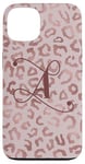 Coque pour iPhone 13 Letter A Initial Leopard Rose Pink Cheetah Monogram