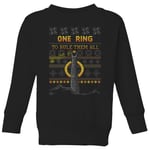 The Lord of the Rings One Ring Kids' Christmas Sweatshirt in Black - 9-10 Years