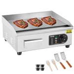 Plancha Electrique 2800W,Plaque E Snacker Commerciale De Table,Plaque De Cuisson En Fer Et Inox,Temperature Reglable 50-300 °C,2 Pelles Et 2 Brosses,Pour Barbecue Restaurant Snack-Bar