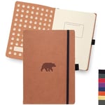 Dingbats - Carnet De Notes Moyen Format Nature, Ours Brun, A5 - Carnet À Couverture Rigide - Cuir Pu - Papier Crème 100 G/m² Résistant À L'encre