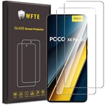 WFTE [Lot de 2 Verre Trempé pour Xiaomi Poco X6 Pro 5G, 0,26mm Film de Protection D'écran avec Haute Transparence à 99%, Anti-Trace Protecteur avec Dureté 9H Glass