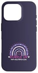 Coque pour iPhone 16 Pro Purple Up pour enfants militaires, arc-en-ciel violet