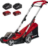 Einhell Power X-Change RASARRO 36/34 Cordless Lawnmower With Battery (x2) And Charger (x2) - 36V, 34cm Cutting Width, 30L Grass Box, 5 Cut Heights - Battery Lawn Mower For Lawns Up To 300m²