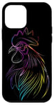 Coque pour iPhone 12 mini Coq coloré - Art au trait vibrant