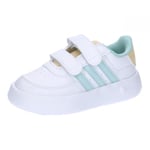 adidas Breaknet 2.0 Shoes Kids Tennis, Cloud White/semi Flash Aqua/Orange Tint, 5 UK