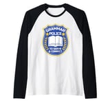 Grammar Police To Serve And Correct Funny Sarcastic English Raglan Baseball Tee