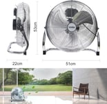 ExtraStar 16" Floor Fan Free Standing 3 Speed Chrome 80W