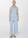 Mango Ten Sleeveless Shirt, Light Blue