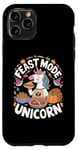 Coque pour iPhone 11 Pro Thanksgiving Unicorn Feast Mode Licorne Thanksgiving Party