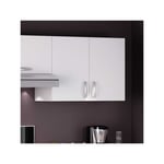 Meuble haut de cuisine 80 cm 2 portes battantes Blanc Mat - marta - l 80 x l 28 x h 60 cm